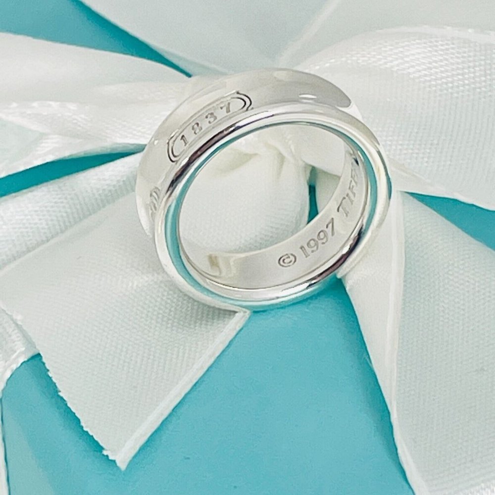 Size 6.5 Tiffany & Co 1837 Ring Concave in Sterling Silver